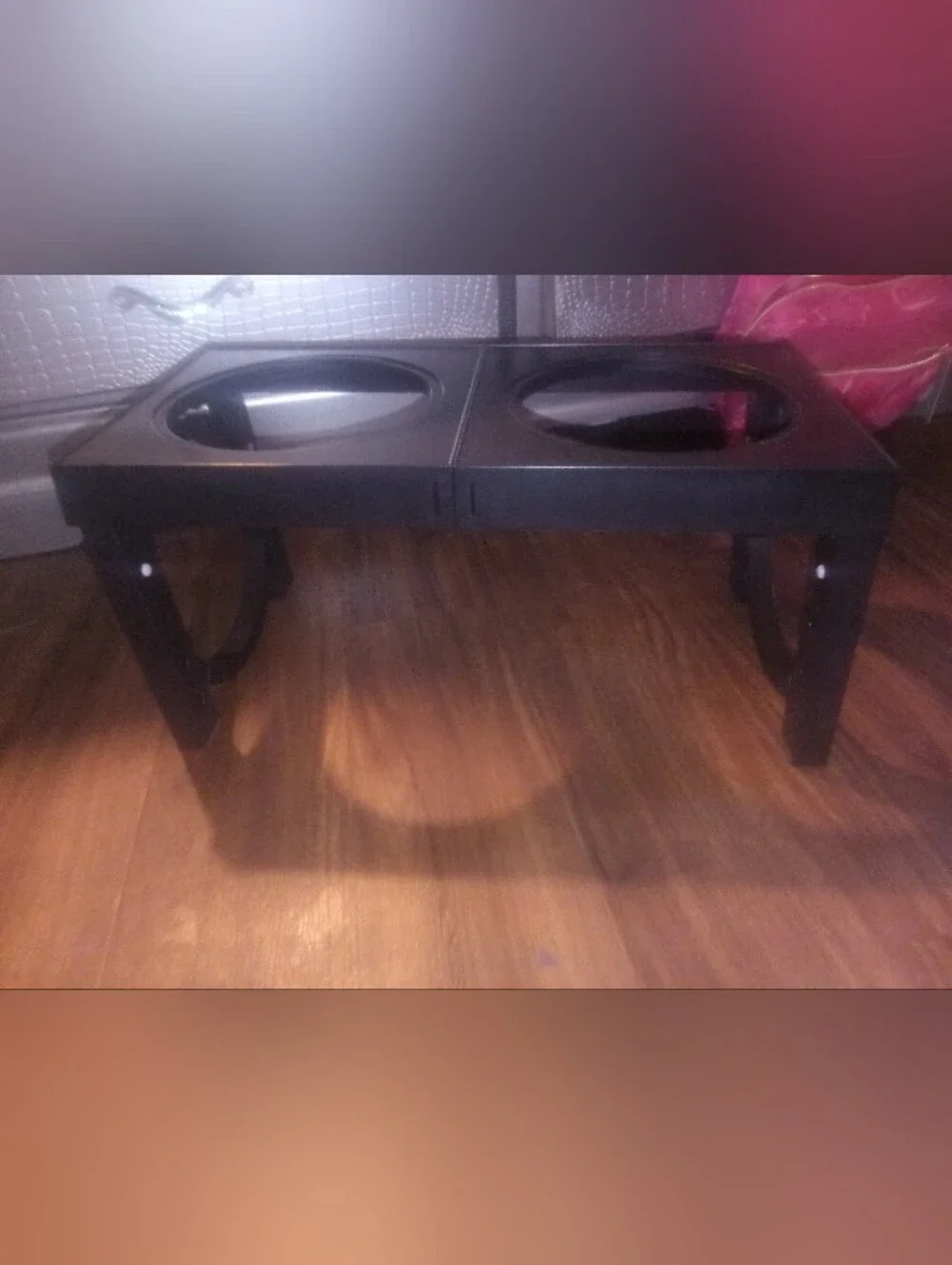 Double Elevated Pet Bowl Stand in Black